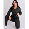 imageANRABESS Womens Two Piece Outfits Sweater Sets Long Sleeve Zip Up Knit Pullover Jogger Pants Tracksuit 2024 Fall Lounge SetsBlack