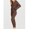 imageANRABESS Womens Two Piece Outfits Sweater Sets Long Sleeve Zip Up Knit Pullover Jogger Pants Tracksuit 2024 Fall Lounge SetsBrown