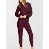 imageANRABESS Womens Two Piece Outfits Sweater Sets Long Sleeve Zip Up Knit Pullover Jogger Pants Tracksuit 2024 Fall Lounge SetsBurgundy