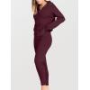 imageANRABESS Womens Two Piece Outfits Sweater Sets Long Sleeve Zip Up Knit Pullover Jogger Pants Tracksuit 2024 Fall Lounge SetsBurgundy