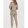 imageANRABESS Womens Two Piece Outfits Sweater Sets Long Sleeve Zip Up Knit Pullover Jogger Pants Tracksuit 2024 Fall Lounge SetsCamel
