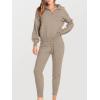 imageANRABESS Womens Two Piece Outfits Sweater Sets Long Sleeve Zip Up Knit Pullover Jogger Pants Tracksuit 2024 Fall Lounge SetsCamel