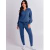 imageANRABESS Womens Two Piece Outfits Sweater Sets Long Sleeve Zip Up Knit Pullover Jogger Pants Tracksuit 2024 Fall Lounge SetsDark Blue