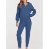 imageANRABESS Womens Two Piece Outfits Sweater Sets Long Sleeve Zip Up Knit Pullover Jogger Pants Tracksuit 2024 Fall Lounge SetsDark Blue