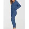 imageANRABESS Womens Two Piece Outfits Sweater Sets Long Sleeve Zip Up Knit Pullover Jogger Pants Tracksuit 2024 Fall Lounge SetsDark Blue