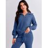 imageANRABESS Womens Two Piece Outfits Sweater Sets Long Sleeve Zip Up Knit Pullover Jogger Pants Tracksuit 2024 Fall Lounge SetsDark Blue