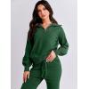 imageANRABESS Womens Two Piece Outfits Sweater Sets Long Sleeve Zip Up Knit Pullover Jogger Pants Tracksuit 2024 Fall Lounge SetsDeep Green