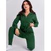 imageANRABESS Womens Two Piece Outfits Sweater Sets Long Sleeve Zip Up Knit Pullover Jogger Pants Tracksuit 2024 Fall Lounge SetsDeep Green