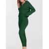 imageANRABESS Womens Two Piece Outfits Sweater Sets Long Sleeve Zip Up Knit Pullover Jogger Pants Tracksuit 2024 Fall Lounge SetsDeep Green