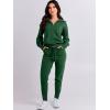 imageANRABESS Womens Two Piece Outfits Sweater Sets Long Sleeve Zip Up Knit Pullover Jogger Pants Tracksuit 2024 Fall Lounge SetsDeep Green