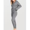 imageANRABESS Womens Two Piece Outfits Sweater Sets Long Sleeve Zip Up Knit Pullover Jogger Pants Tracksuit 2024 Fall Lounge SetsGrey