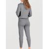 imageANRABESS Womens Two Piece Outfits Sweater Sets Long Sleeve Zip Up Knit Pullover Jogger Pants Tracksuit 2024 Fall Lounge SetsGrey