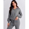 imageANRABESS Womens Two Piece Outfits Sweater Sets Long Sleeve Zip Up Knit Pullover Jogger Pants Tracksuit 2024 Fall Lounge SetsGrey
