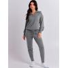 imageANRABESS Womens Two Piece Outfits Sweater Sets Long Sleeve Zip Up Knit Pullover Jogger Pants Tracksuit 2024 Fall Lounge SetsGrey