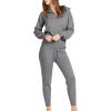 imageANRABESS Womens Two Piece Outfits Sweater Sets Long Sleeve Zip Up Knit Pullover Jogger Pants Tracksuit 2024 Fall Lounge SetsGrey
