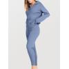 imageANRABESS Womens Two Piece Outfits Sweater Sets Long Sleeve Zip Up Knit Pullover Jogger Pants Tracksuit 2024 Fall Lounge SetsGrey Blue