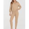 imageANRABESS Womens Two Piece Outfits Sweater Sets Long Sleeve Zip Up Knit Pullover Jogger Pants Tracksuit 2024 Fall Lounge SetsKhaki