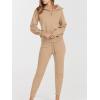 imageANRABESS Womens Two Piece Outfits Sweater Sets Long Sleeve Zip Up Knit Pullover Jogger Pants Tracksuit 2024 Fall Lounge SetsKhaki