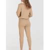 imageANRABESS Womens Two Piece Outfits Sweater Sets Long Sleeve Zip Up Knit Pullover Jogger Pants Tracksuit 2024 Fall Lounge SetsKhaki