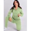 imageANRABESS Womens Two Piece Outfits Sweater Sets Long Sleeve Zip Up Knit Pullover Jogger Pants Tracksuit 2024 Fall Lounge SetsMint