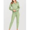 imageANRABESS Womens Two Piece Outfits Sweater Sets Long Sleeve Zip Up Knit Pullover Jogger Pants Tracksuit 2024 Fall Lounge SetsMint