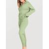 imageANRABESS Womens Two Piece Outfits Sweater Sets Long Sleeve Zip Up Knit Pullover Jogger Pants Tracksuit 2024 Fall Lounge SetsMint