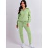 imageANRABESS Womens Two Piece Outfits Sweater Sets Long Sleeve Zip Up Knit Pullover Jogger Pants Tracksuit 2024 Fall Lounge SetsMint
