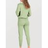 imageANRABESS Womens Two Piece Outfits Sweater Sets Long Sleeve Zip Up Knit Pullover Jogger Pants Tracksuit 2024 Fall Lounge SetsMint