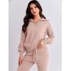 imageANRABESS Womens Two Piece Outfits Sweater Sets Long Sleeve Zip Up Knit Pullover Jogger Pants Tracksuit 2024 Fall Lounge SetsPink