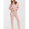 imageANRABESS Womens Two Piece Outfits Sweater Sets Long Sleeve Zip Up Knit Pullover Jogger Pants Tracksuit 2024 Fall Lounge SetsPink