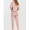 imageANRABESS Womens Two Piece Outfits Sweater Sets Long Sleeve Zip Up Knit Pullover Jogger Pants Tracksuit 2024 Fall Lounge SetsPink