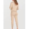 imageANRABESS Womens Two Piece Outfits Sweater Sets Long Sleeve Zip Up Knit Pullover Jogger Pants Tracksuit 2024 Fall Lounge SetsPink Apricot