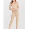 imageANRABESS Womens Two Piece Outfits Sweater Sets Long Sleeve Zip Up Knit Pullover Jogger Pants Tracksuit 2024 Fall Lounge SetsPink Apricot