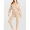 imageANRABESS Womens Two Piece Outfits Sweater Sets Long Sleeve Zip Up Knit Pullover Jogger Pants Tracksuit 2024 Fall Lounge SetsPink Apricot