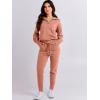 imageANRABESS Womens Two Piece Outfits Sweater Sets Long Sleeve Zip Up Knit Pullover Jogger Pants Tracksuit 2024 Fall Lounge SetsRust