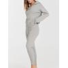 imageANRABESS Womens Two Piece Outfits Sweater Sets Long Sleeve Zip Up Knit Pullover Jogger Pants Tracksuit 2024 Fall Lounge SetsSilver Grey