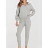 imageANRABESS Womens Two Piece Outfits Sweater Sets Long Sleeve Zip Up Knit Pullover Jogger Pants Tracksuit 2024 Fall Lounge SetsSilver Grey