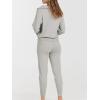 imageANRABESS Womens Two Piece Outfits Sweater Sets Long Sleeve Zip Up Knit Pullover Jogger Pants Tracksuit 2024 Fall Lounge SetsSilver Grey