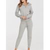 imageANRABESS Womens Two Piece Outfits Sweater Sets Long Sleeve Zip Up Knit Pullover Jogger Pants Tracksuit 2024 Fall Lounge SetsSilver Grey