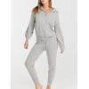 imageANRABESS Womens Two Piece Outfits Sweater Sets Long Sleeve Zip Up Knit Pullover Jogger Pants Tracksuit 2024 Fall Lounge SetsSilver Grey