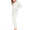 imageANRABESS Womens Two Piece Outfits Sweater Sets Long Sleeve Zip Up Knit Pullover Jogger Pants Tracksuit 2024 Fall Lounge SetsWhite