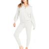imageANRABESS Womens Two Piece Outfits Sweater Sets Long Sleeve Zip Up Knit Pullover Jogger Pants Tracksuit 2024 Fall Lounge SetsWhite
