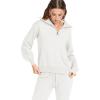 imageANRABESS Womens Two Piece Outfits Sweater Sets Long Sleeve Zip Up Knit Pullover Jogger Pants Tracksuit 2024 Fall Lounge SetsWhite