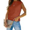 imageANRABESS Womens Summer Sleeveless Tops Casual Mock Neck Loose Fit Knit Lightweight Sweater Pullover TopRust