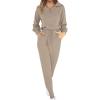 imageANRABESS Womens Two Piece Outfits Sweater Sets Long Sleeve Zip Up Knit Pullover Jogger Pants Tracksuit 2024 Fall Lounge SetsCamel