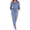 imageANRABESS Womens Two Piece Outfits Sweater Sets Long Sleeve Zip Up Knit Pullover Jogger Pants Tracksuit 2024 Fall Lounge SetsGrey Blue