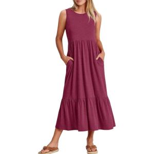 imageANRABESS Women Summer Casual Sleeveless Crewneck Sundress Aline Flowy Tiered Maxi Long Beach Dress Vacation OutfitsPurple