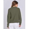 imageANRABESS Women Knit Cardigans Sweater Open Front Button Down Long Sleeve Cropped Lady Jacket Outwear 2025 Spring OutfitsArmy Green
