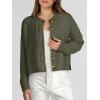 imageANRABESS Women Knit Cardigans Sweater Open Front Button Down Long Sleeve Cropped Lady Jacket Outwear 2025 Spring OutfitsArmy Green