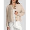 imageANRABESS Women Knit Cardigans Sweater Open Front Button Down Long Sleeve Cropped Lady Jacket Outwear 2025 Spring OutfitsBegie